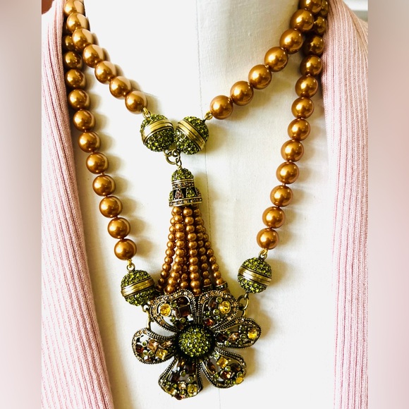 Heidi Daus 🆕 “Premier Attraction” 5 piece necklace set bronze